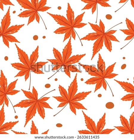 seamless pattern with autumn leaves illustration art