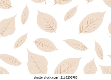 Seamless pattern of autumn leaves isolated on white background. Nature motif. Can be used for fabric,fashion,cloth,textile,wrapping,covers,decor.