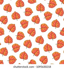 Seamless pattern with autumn leaves. Autumn leaf fall.