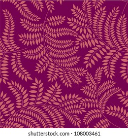 seamless pattern with autumn leaves on violet background, Print