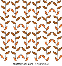 Patrón sin foco con hojas de otoño. El otoño sale sobre un fondo blanco aislado.