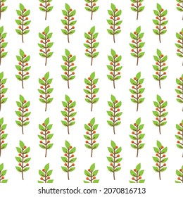 Seamless pattern with autumn leaves on white background. Vector illustration. Flat design element for banner, wallpaper, wrapping paper, fabric.