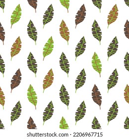 Seamless pattern with autumn leaves on white background. Vector illustration. Flat design element for banner, wallpaper, wrapping paper, fabric.