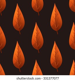seamless pattern of autumn leaves on dark background