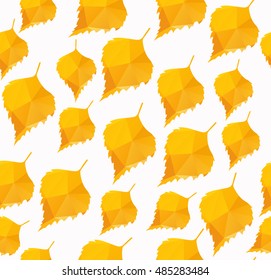 Seamless pattern of autumn leaves on a white background. Vector illustration.