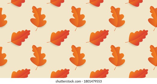 Hojas otoñales sin foco en naranja, beige, marrón y amarillo. tarjetas de felicitación de otoño. hojas de otoño Patrón sin foco para textiles, papel pintado, envoltura de regalo y libro de chatarra