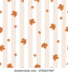 Seamless Pattern Autumn Leaves, Perfect for wallpaper, gift paper, pattern fills, background, autumn greeting cards.

