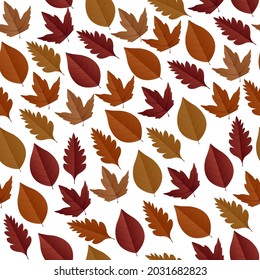 Seamless pattern and autumn leaves   plants  Background easy to use for backdrop  textile  wrapping paper 