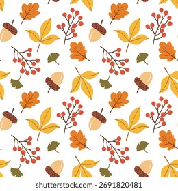 seamless pattern with autumn leaves for textile