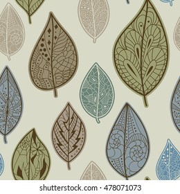 Seamless pattern with autumn leaves. Use for wallpaper, pattern fills, web page background.