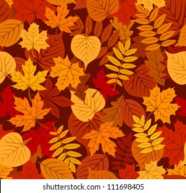 Seamless pattern with autumn leaves. Vector EPS 8.