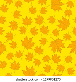 Seamless pattern with autumn leaves in vector for text decoration