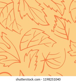 Seamless pattern of autumn leaves, vector design