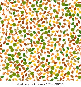 Seamless pattern with autumn leaves. Vector illustration.