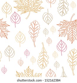 Seamless pattern with autumn leaves. Vector illustration.