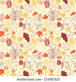 Seamless pattern with autumn leaves vector illustration 