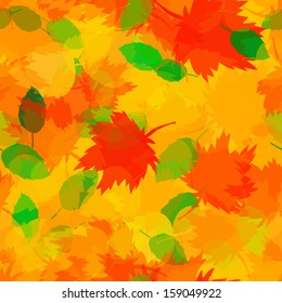 Seamless pattern with autumn leaves, vector illustration