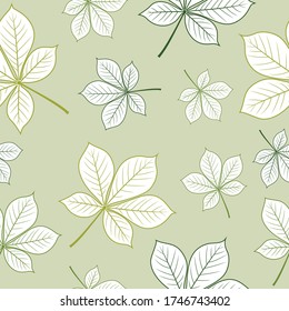 Seamless pattern with autumn leaves. Vector illustration.