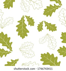 Patrón sin foco con hojas de otoño. Ilustración vectorial.