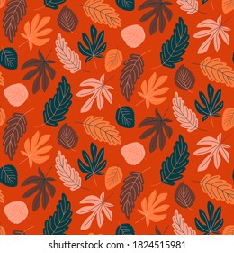Seamless pattern with autumn leaves. Vector EPS 10