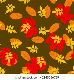 seamless pattern of autumn leaves. vector illustration.