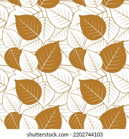 Patrón sin foco con hojas de otoño. Ilustración vectorial.