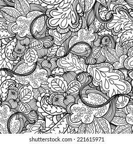 Seamless pattern with autumn leaves. Vector illustration.