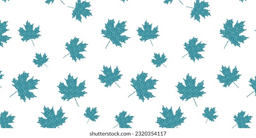 Seamless pattern autumn leaves. Vector illustration leaves in cartoon style.