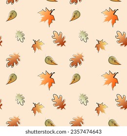 seamless pattern of autumn leaves. vector illustration