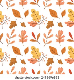 Seamless pattern with autumn leaves. Vector illustration