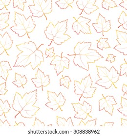 Seamless pattern with autumn leaves. Vector illustration.