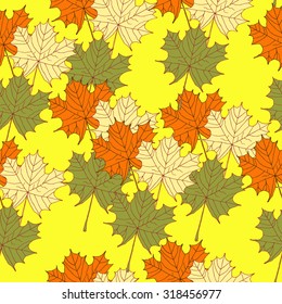 seamless pattern of autumn leaves vector