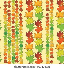 Seamless pattern with autumn leaves. Vector illustration.