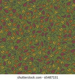 Seamless pattern with autumn leaves. Vector illustration.