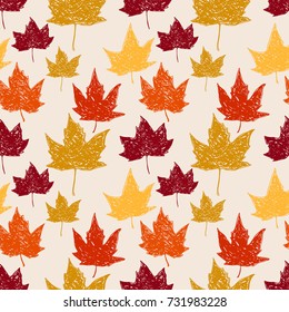 Seamless pattern with autumn leaves. Vector illustration