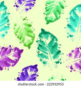 Seamless pattern of autumn leaves watercolor. Seamless pattern can be used for wallpaper, pattern fills, web page background, surface textures.