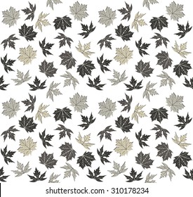 Seamless pattern with autumn leaves for your designs.
Vector template for design fabric.
