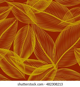 Seamless pattern of autumn leaves.Colorful background. Fall leaf. Vector illustration