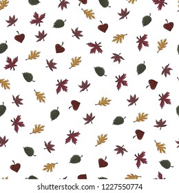 Seamless pattern with autumn leaves.Endless texture for season design, decoration, greeting cards, posters,  fabric, invitations, advertisement.