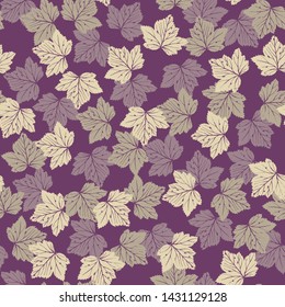 Seamless pattern with autumn leaves.Hand drawn vector illustration.
