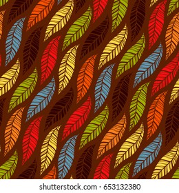 Seamless pattern from autumn leaves.Vector