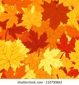 Seamless pattern with autumn maple leaves. Vector EPS 8.