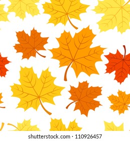 Seamless pattern with autumn maple leaves. Vector EPS 8.