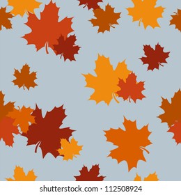 Seamless pattern with autumn maple leaves. Vector illustration.