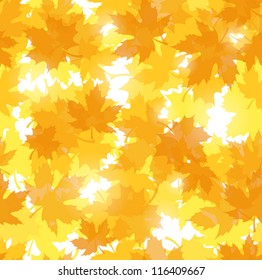 Seamless pattern with autumn maple leaves. Vector illustration.