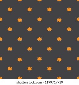 Seamless pattern with autumn maple leaves. Red and scarlet leaves on dark background. Vector illustration