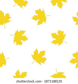 Seamless pattern with autumn maple leaves. Vector illustration.