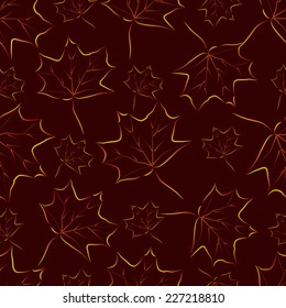 Seamless pattern with autumn maple leaves. Vector illustration