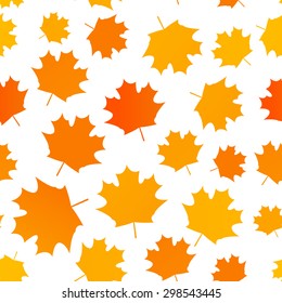 Seamless pattern with autumn maple leaves