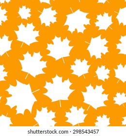 Seamless pattern with autumn maple leaves